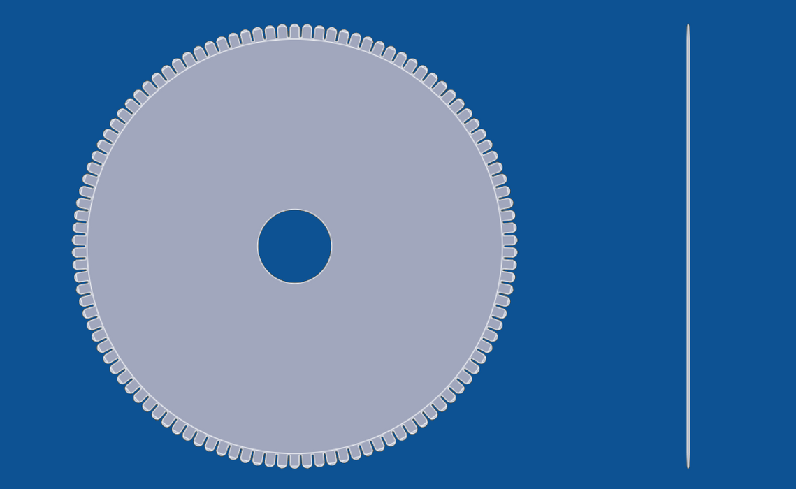 Kreismesser mit konvexer Zahnperforation, 304,8 mm Durchmesser, Teilenummer 90102